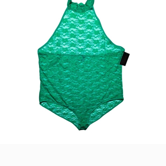 Frederick's of Hollywood Green Lace Bodysuit - Picture 1 of 4